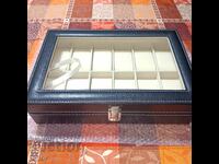 Cutie de ceasuri din piele de lux, 12 compartimente