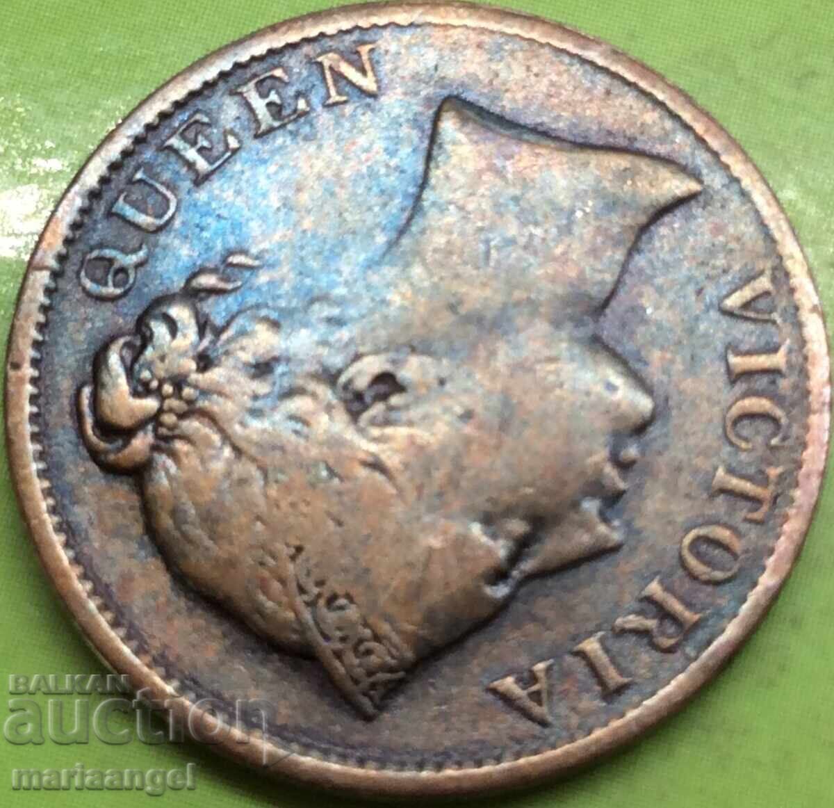 Δημοπρασία Ανατολική Ινδία 1/2 cent 1845 Victoria 22mm