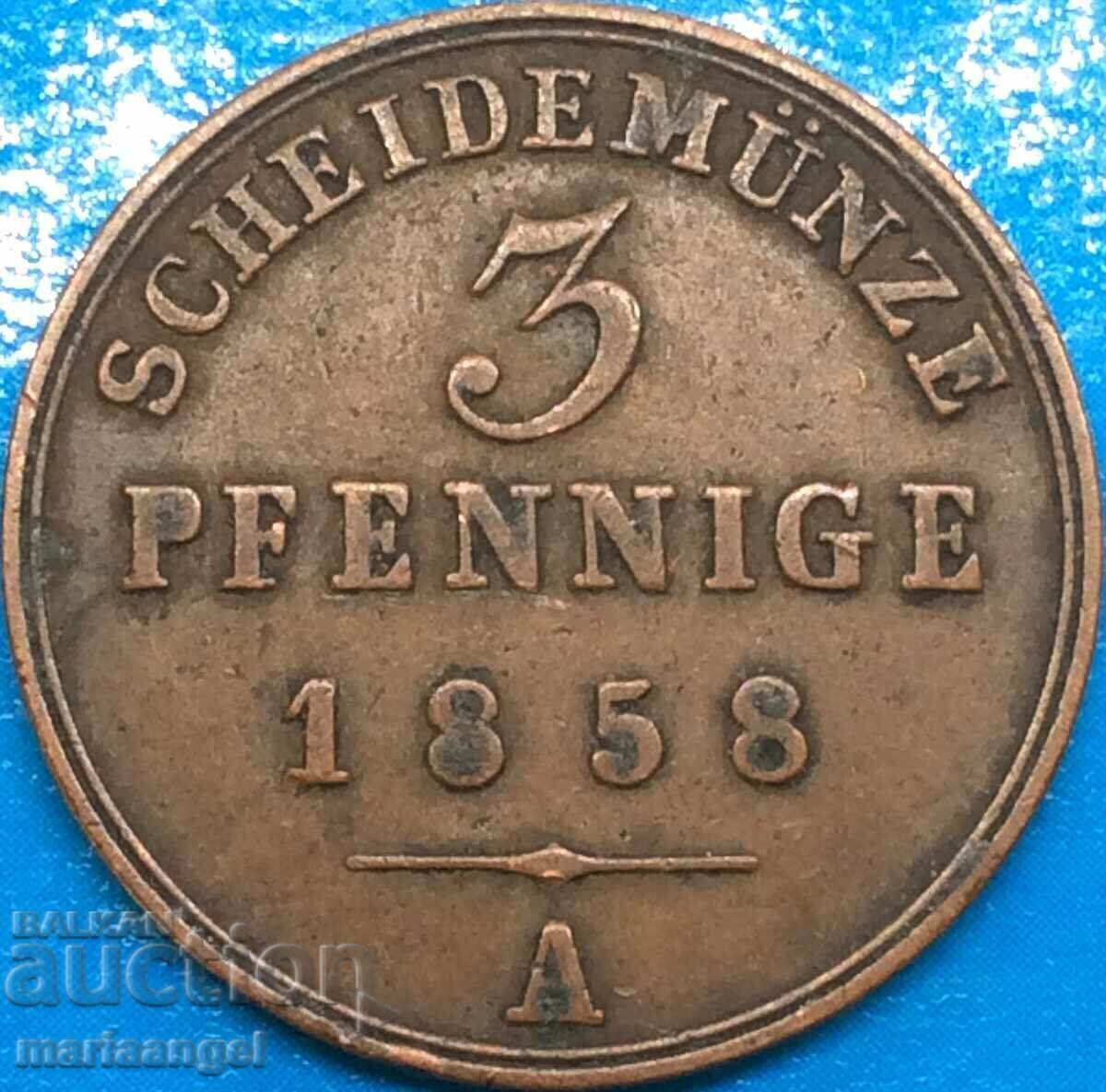 3 pfennig 1858 Schaumburg-Lippe Γερμανία χαλκός - 6 3 pfennig 1858 Schaumburg-Lippe Γερμανία χαλκός - 6