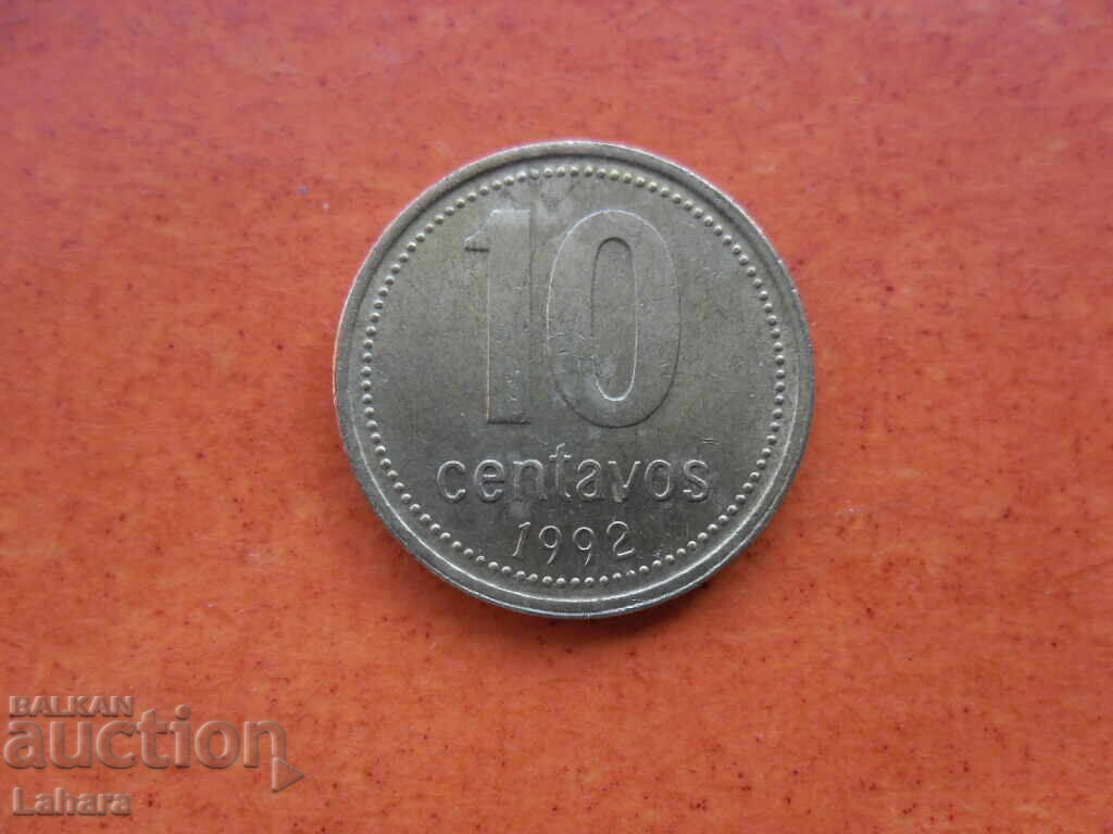10 сентавос 1992 г. Аржентина