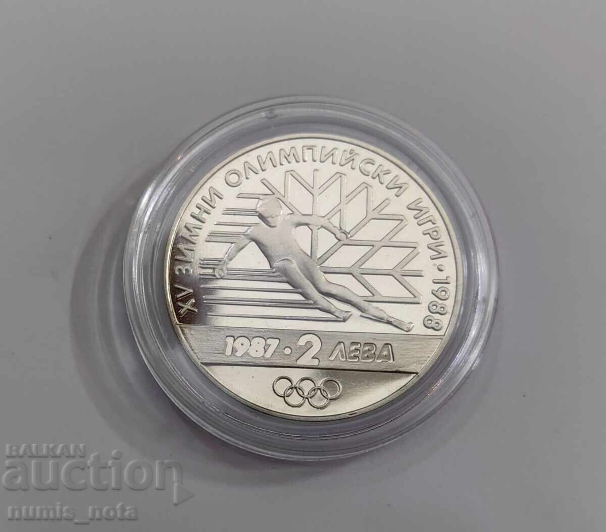 2 лева 1987 година Зимни Олимпийски игри /c