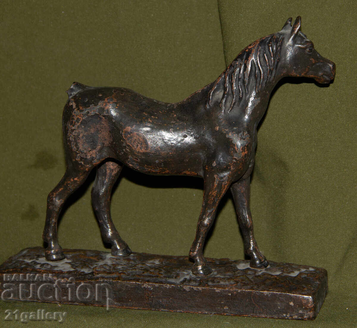 Παλαιό χάλκινο γλυπτό άγαλμα άλογο - 5
