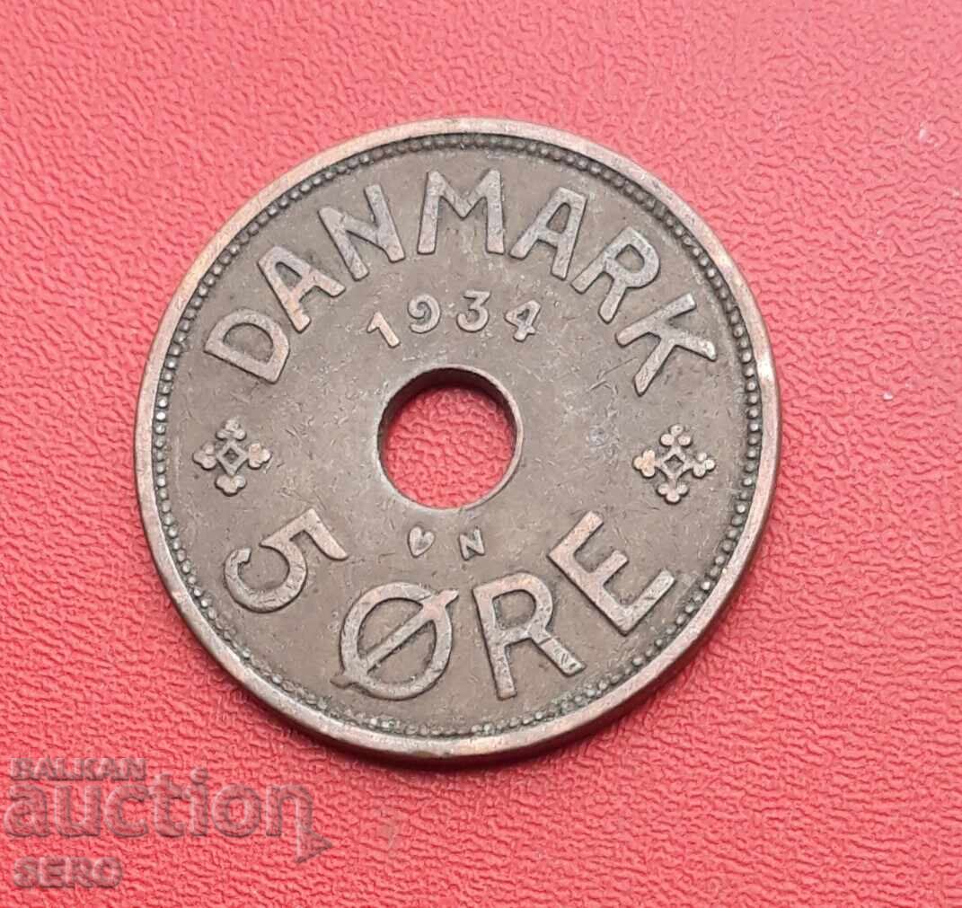 Danemarca - 5 øre 1934 Danemarca - 5 øre 1934