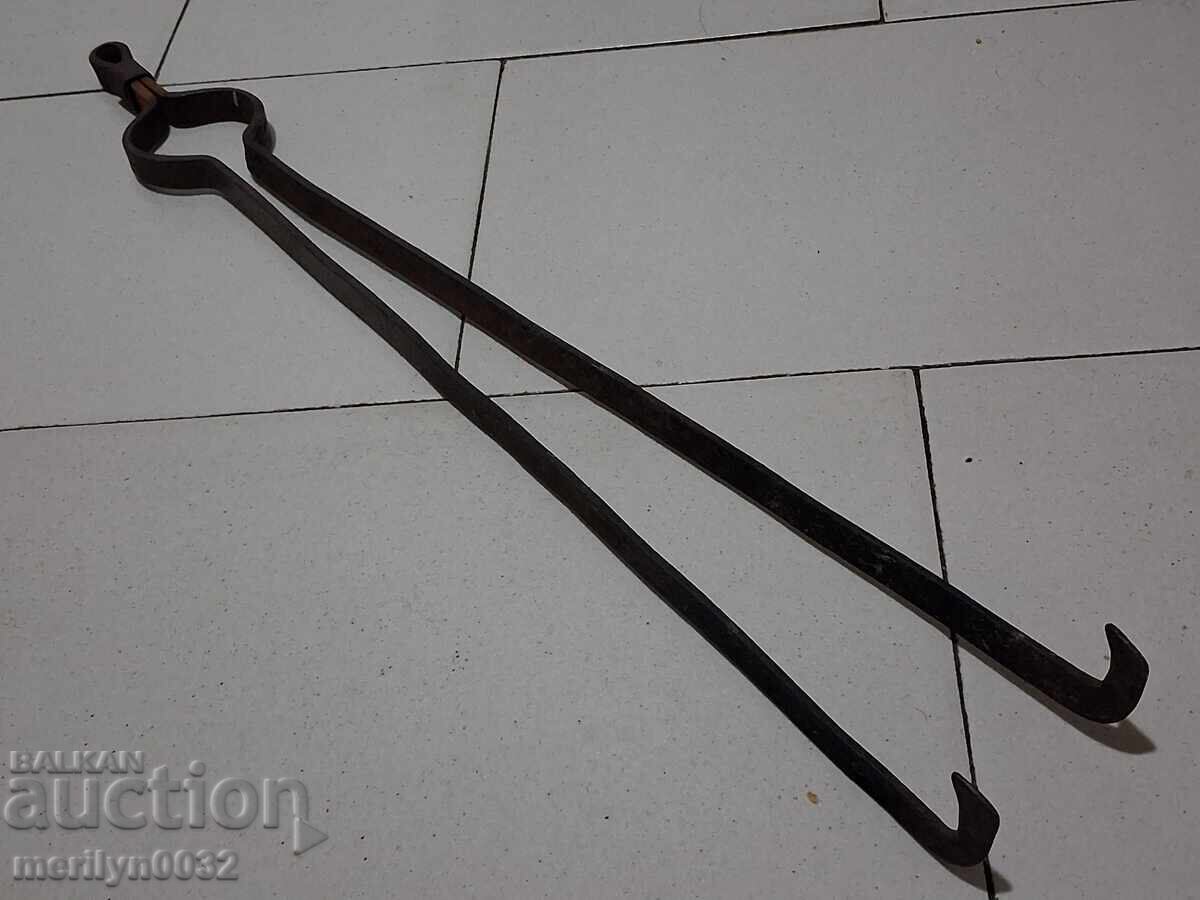 Old tongs, dilaf, wrought iron - 6