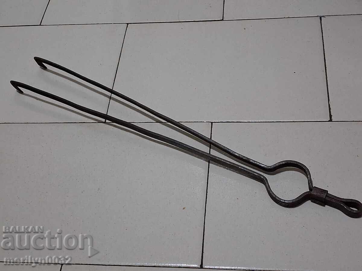 Old tongs, dilaf, wrought iron - 7