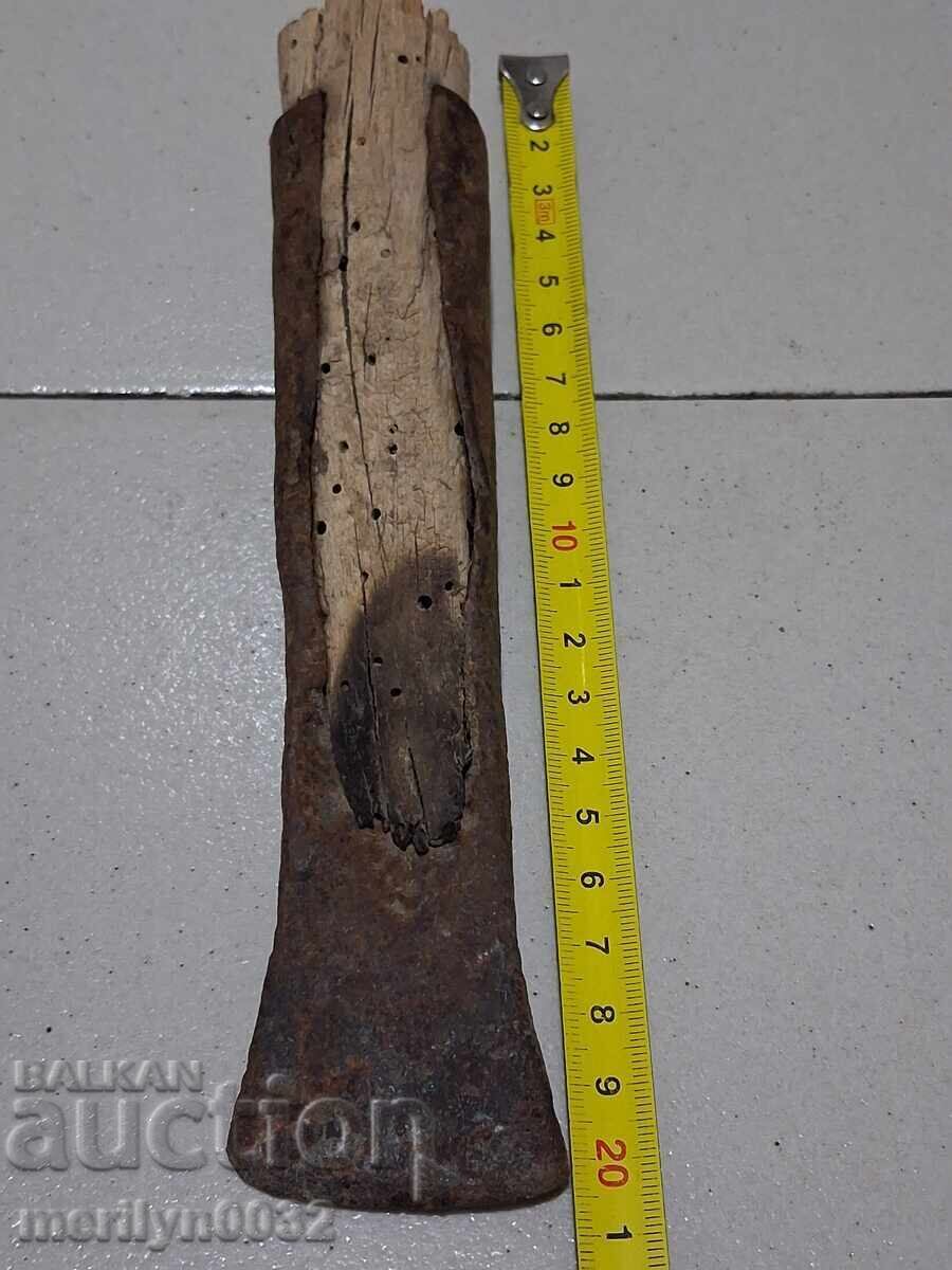 Παλιό μεταλλικό εργαλείο τσεκούρι γκριγκά γκριγκά ξέστρα τσάπα - 5