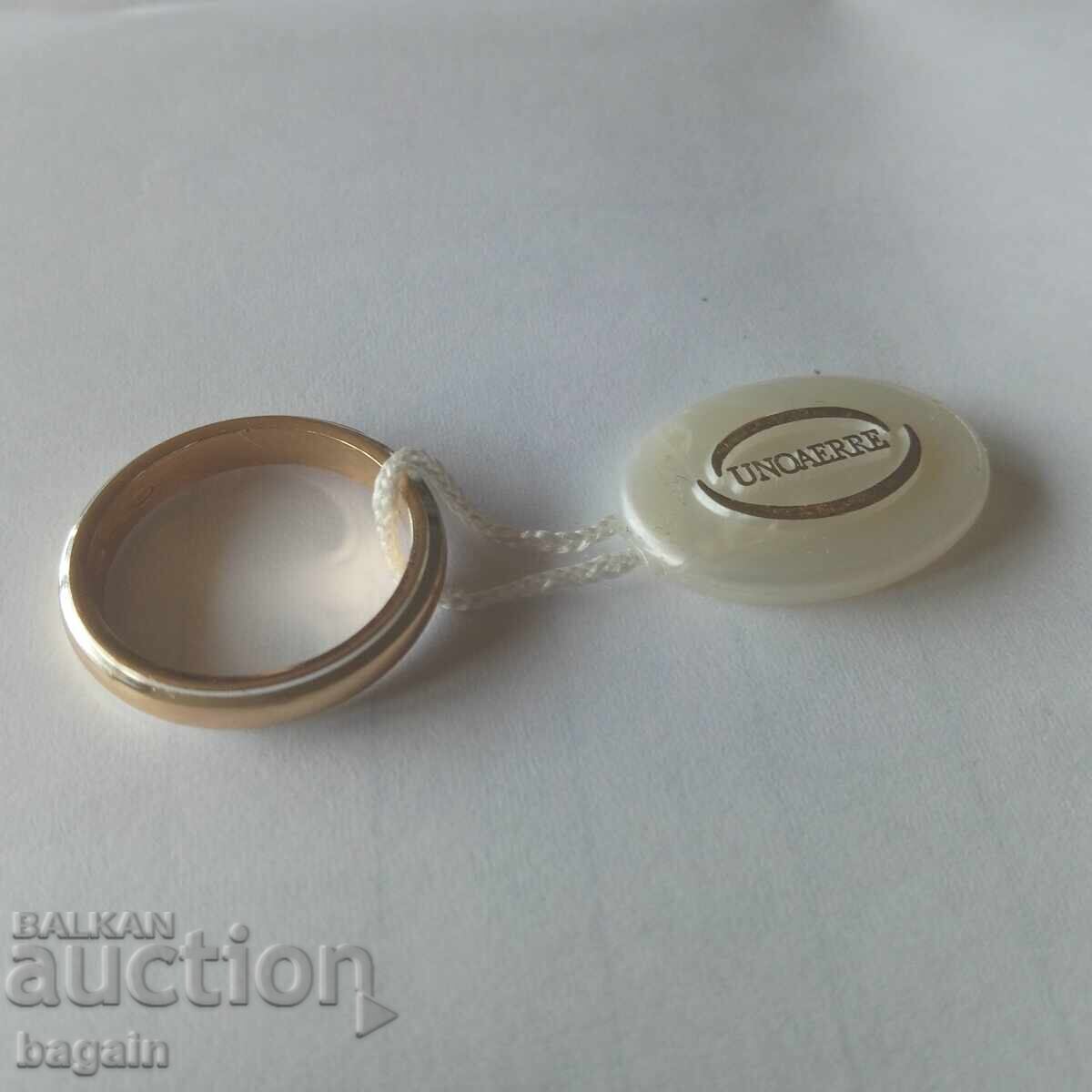 Sterling silver ring with gold plating.