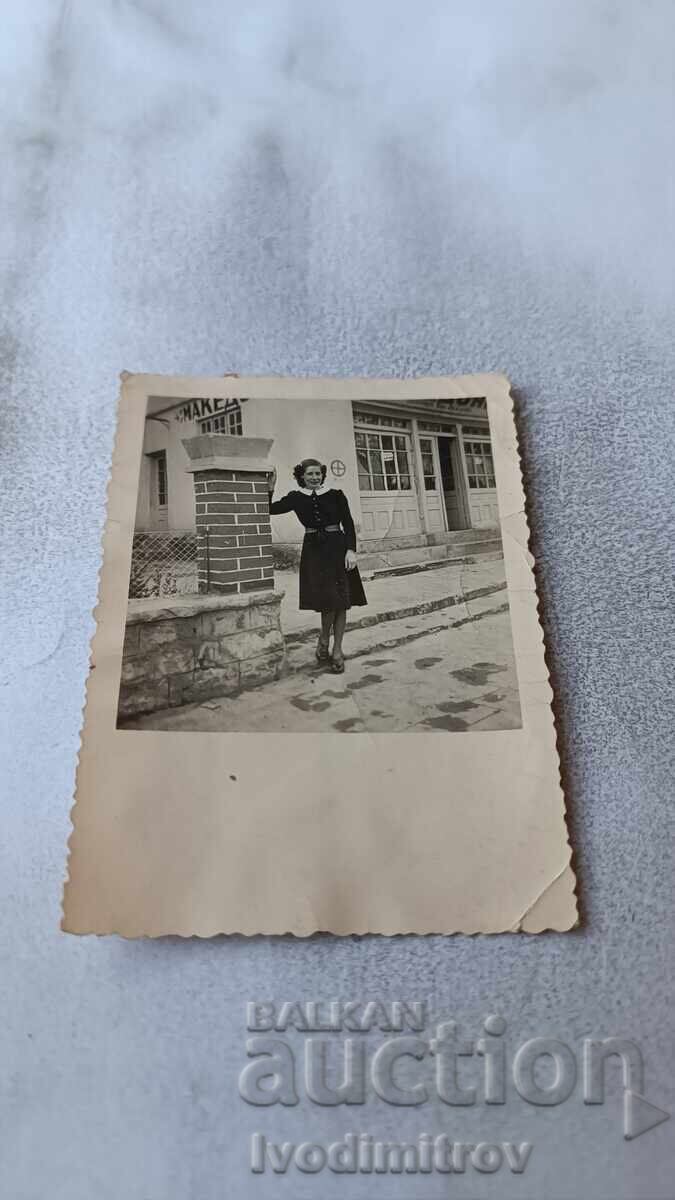 Photo Sofia Girl in front of MACEDONIA store