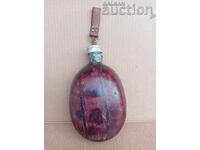 Sticlă de campanie de ofițer WW2 WWII cu husă pentru curea