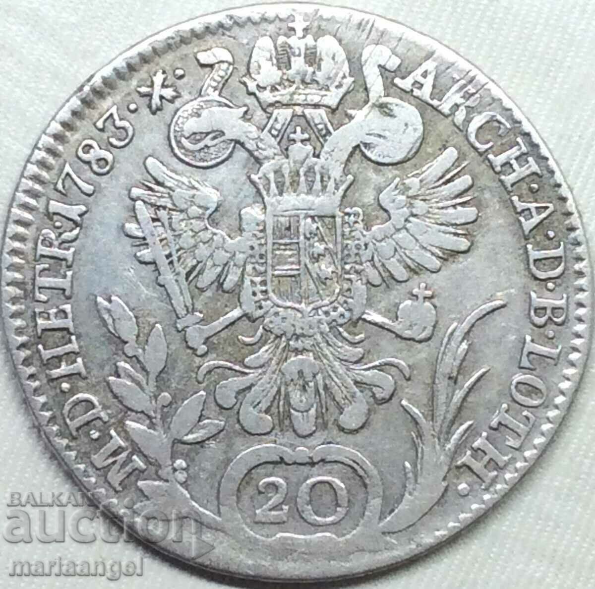 20 Kreuzer 1783 Αυστρία Joseph II In-Kremnitz - σπάνια χρονιά - 7