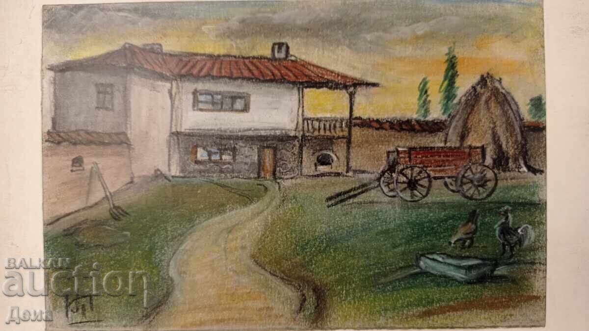 Стар майсторски пастел с цена 40.00 лв. | € 20.45 Стар майсторски пастел с цена 40.00 лв. | € 20.45