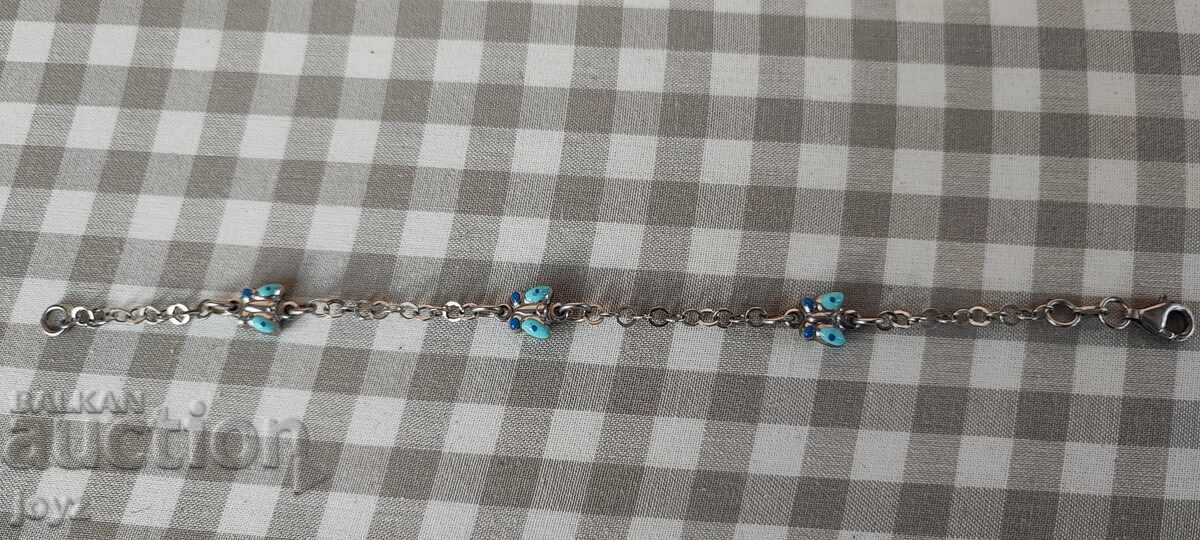Auction  NEW ITALIAN SILVER BRACELET with BUTTERFLIES 4 gr. / 925 Hallmark