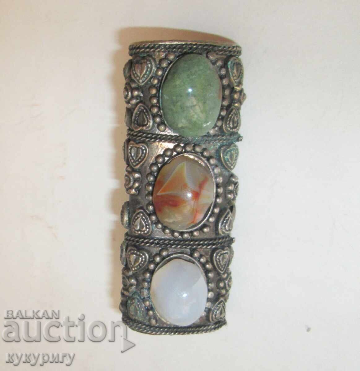 Стара кутийка калъф за запалка ръчна изработка с камъни - 5 Стара кутийка калъф за запалка ръчна изработка с камъни - 5