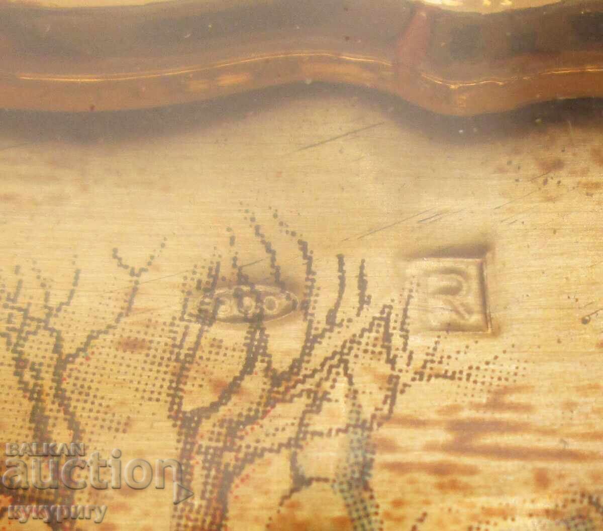 Old small Italian silver picture tiny painting - 5