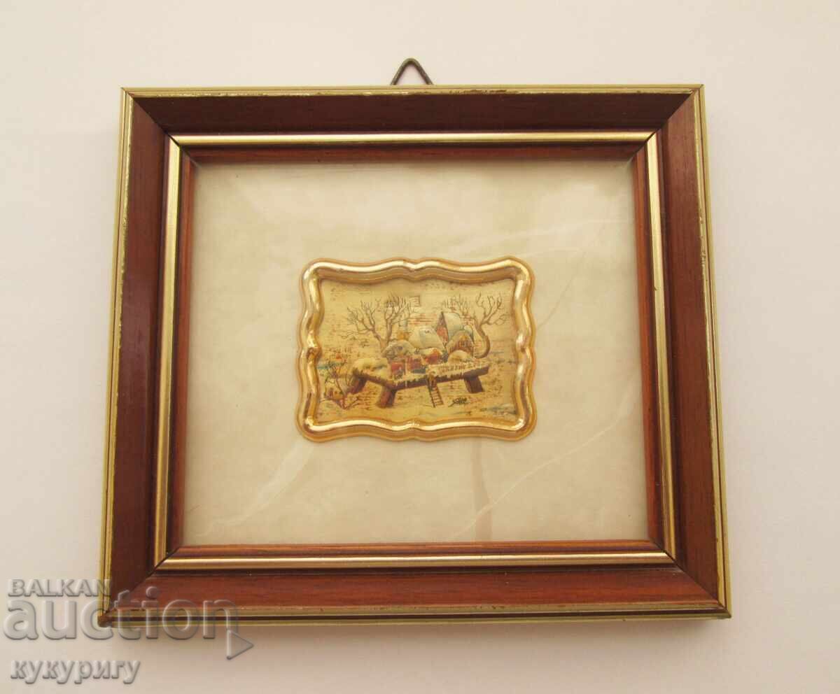Old small Italian silver picture tiny painting