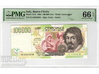 Italy 100,000 Lire 1994 Pick 117a PMG 66 Uncirculated