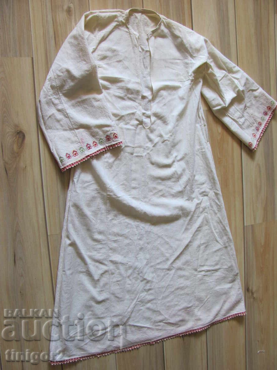Folk costume shirt, lace and embroidery