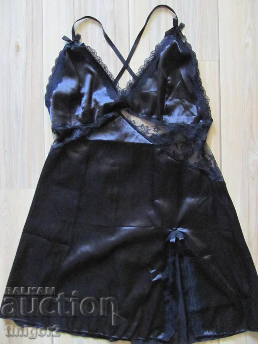 New satin black nightgown, size M with price 22.00 BGN | € 11.25