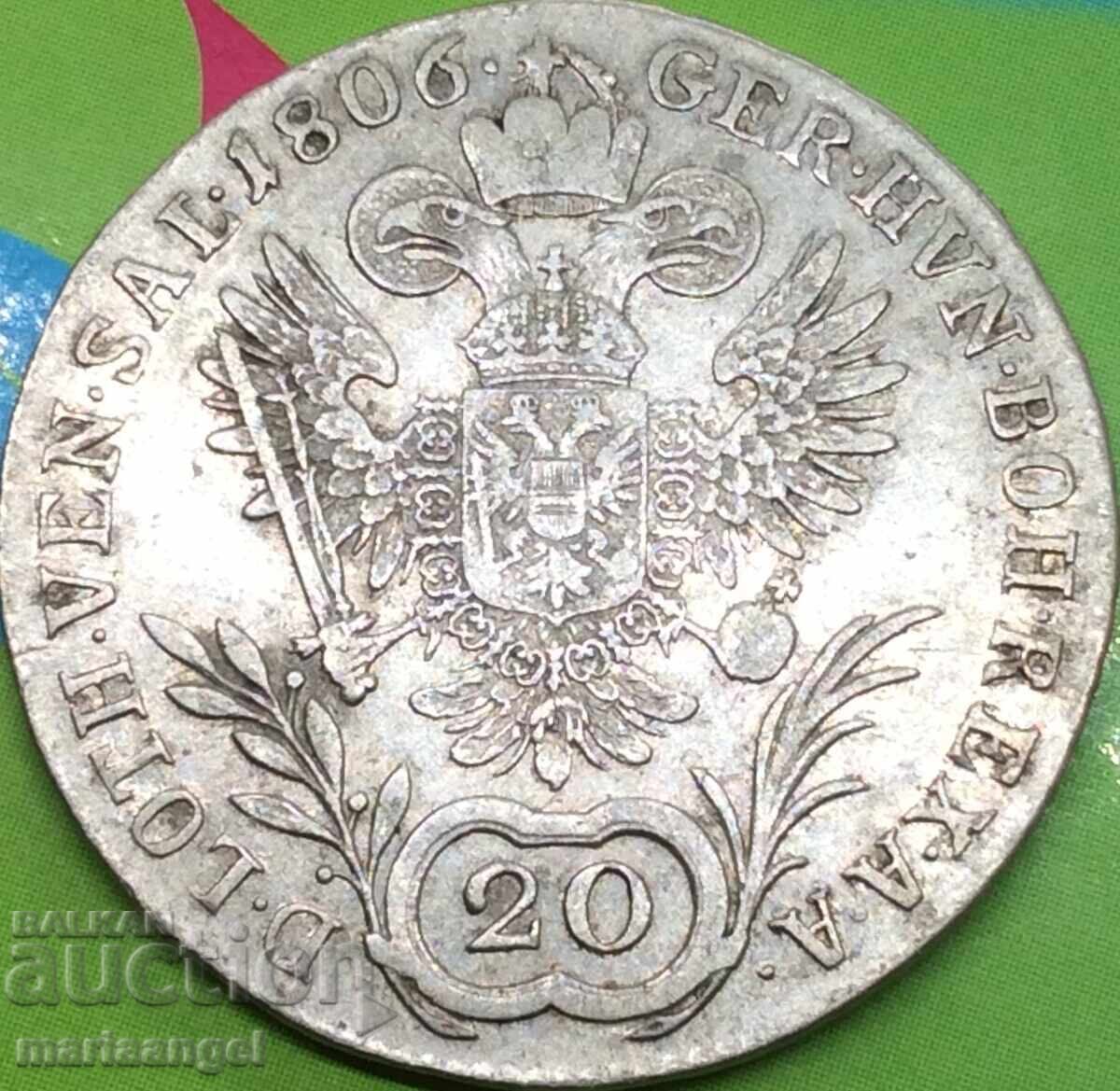 Δημοπρασία Αυστρία 20 Kreuzer 1806 C - Πράγα Franz II R