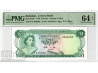 Bahamas 1 Dollar 1974 Pick 51 Reference 2278 low number 002083