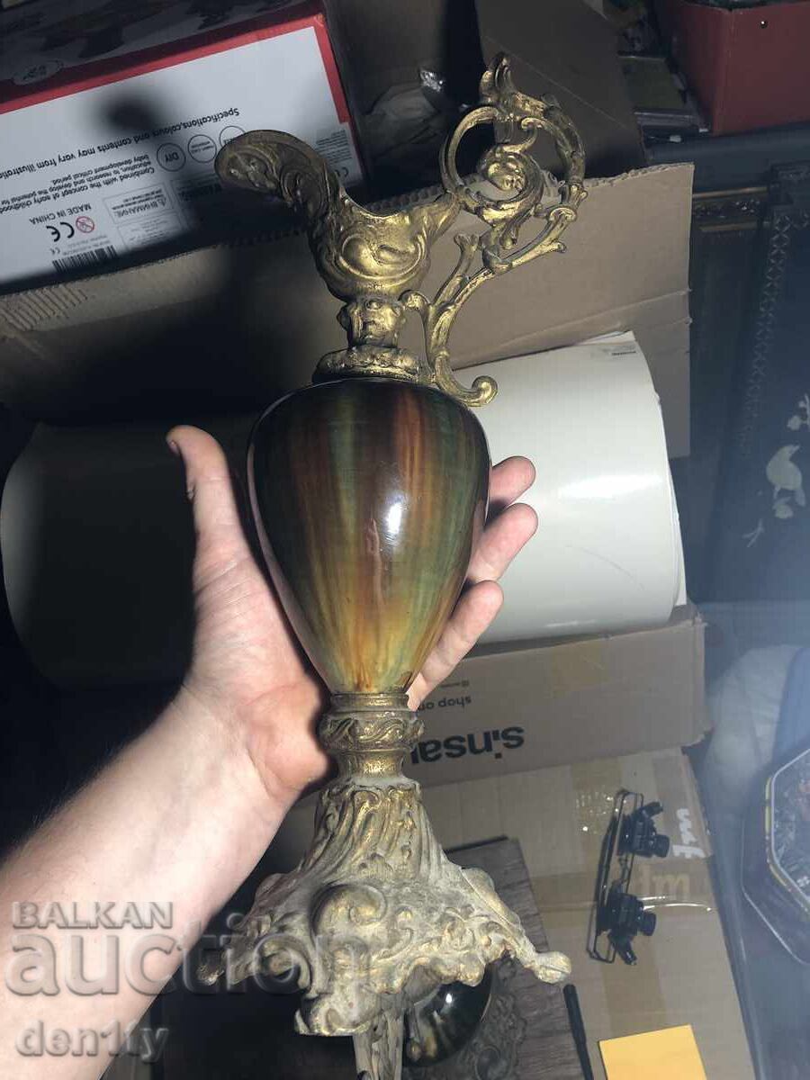 стари френски керамични и заливни урни / кани в ар нуво - 5