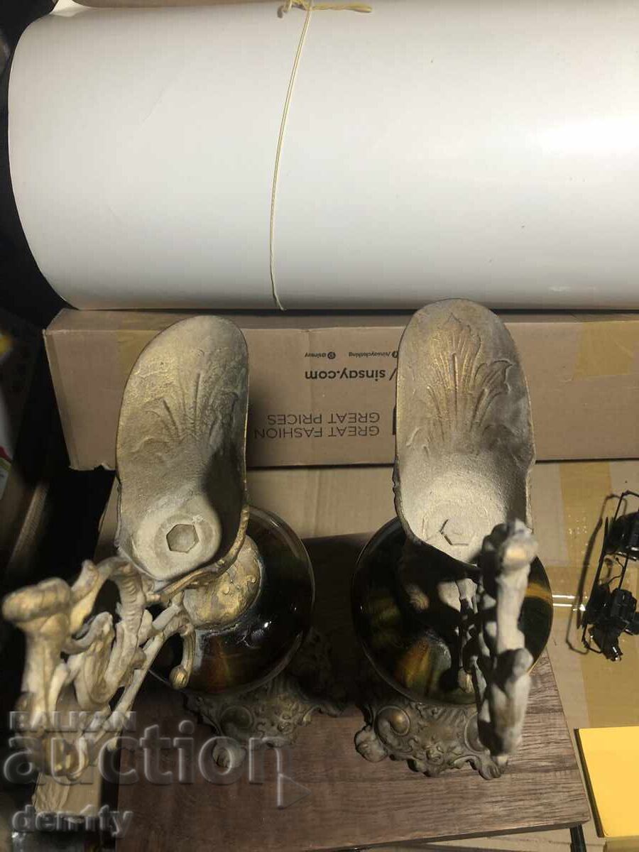 стари френски керамични и заливни урни / кани в ар нуво - 7