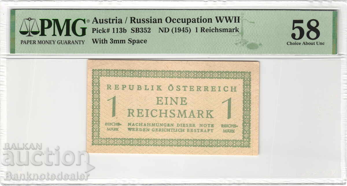 Austria Russia 1 Reichmark Pick 113h PMG 58
