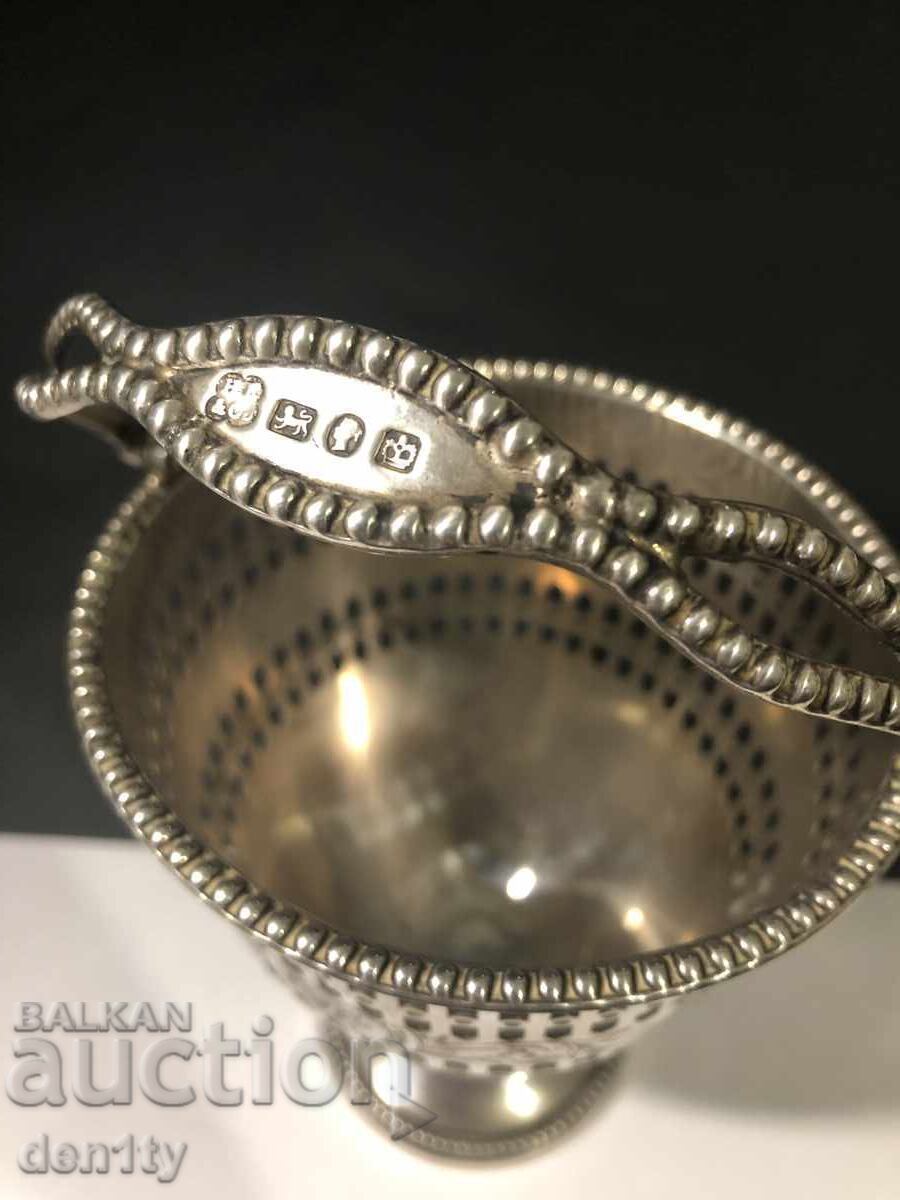 1851 г 209 гр  сребърна захарница Великобритания - 5