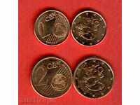 FINLAND 1 and 2 Cent issue - 1999 NEW UNC