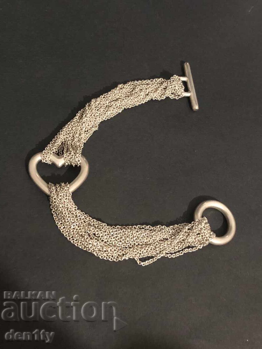 Delivery of Tiffany & Co. Silver Open Heart Bracelet, Multi-Strand