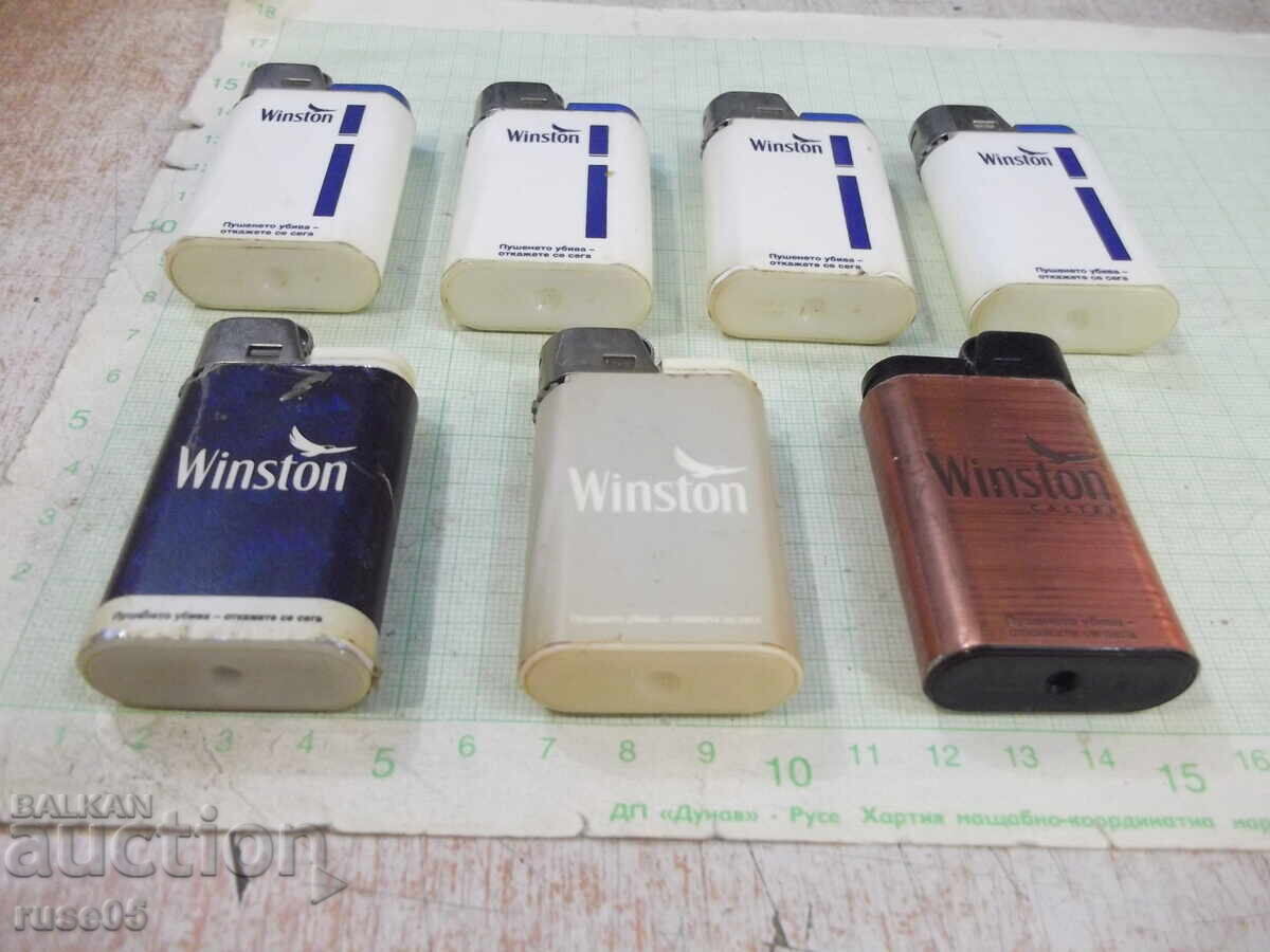 Λοτ από 7 τμχ. αναπτήρες γκαζιού "Winston" με μαλακή φλόγα, με πέτρα με τιμή 40.00 BGN | € 20.45