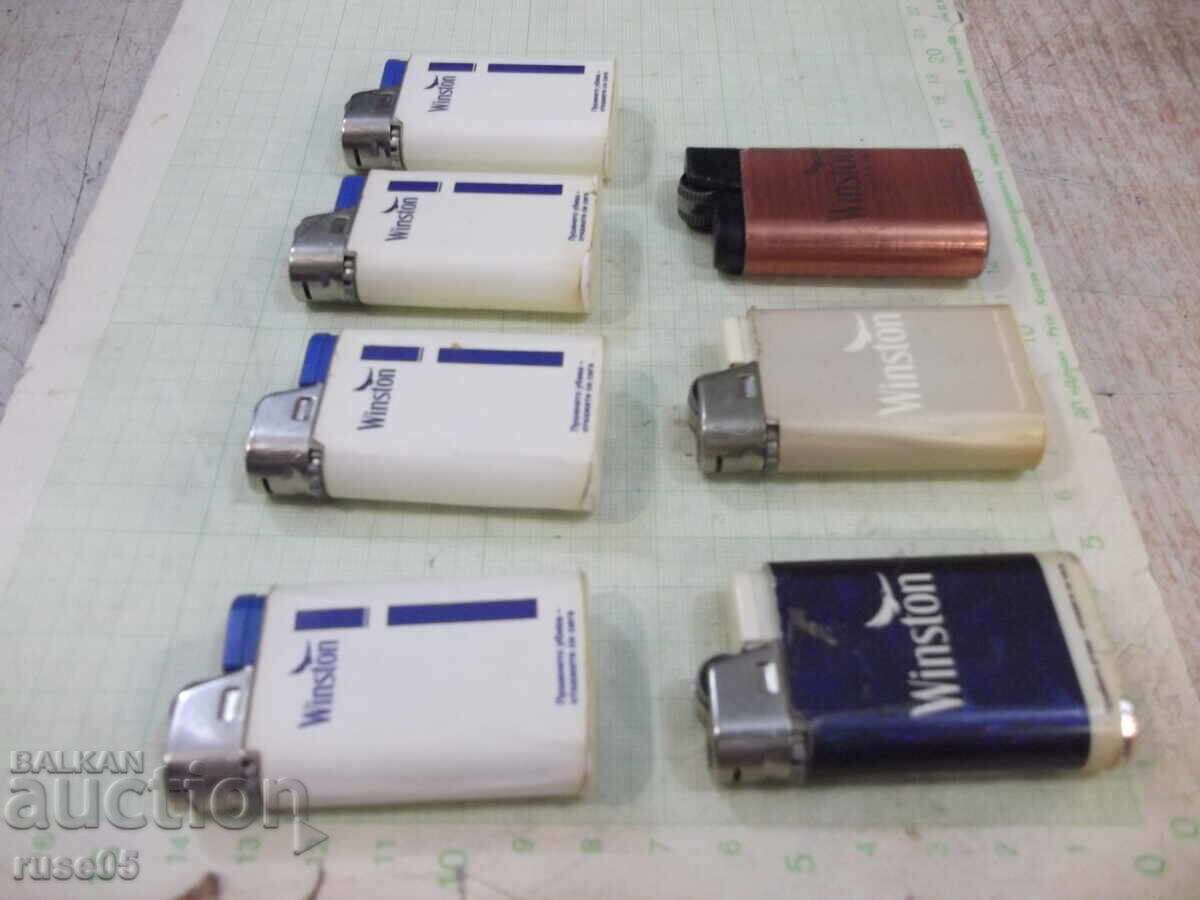 Λοτ από 7 τμχ. αναπτήρες γκαζιού "Winston" με μαλακή φλόγα, με πέτρα - 6