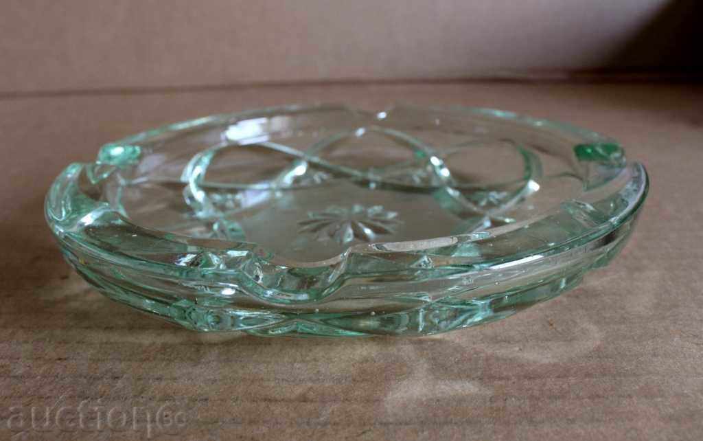 LARGE MASSIVE GLASS SOCIALIST ASHTRAY FOR CIGARETTES with price 15.00 BGN | € 7.67