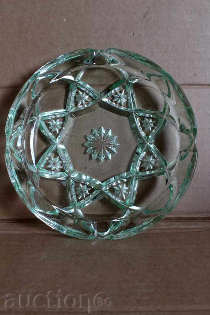 LARGE MASSIVE GLASS SOCIALIST ASHTRAY FOR CIGARETTES - 5