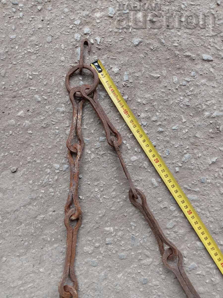 Δημοπρασία Παλιά σφυρήλατη αλυσίδα με γάντζο για χαλκό χαράνια χαλκό Δημοπρασία Παλιά σφυρήλατη αλυσίδα με γάντζο για χαλκό χαράνια χαλκό