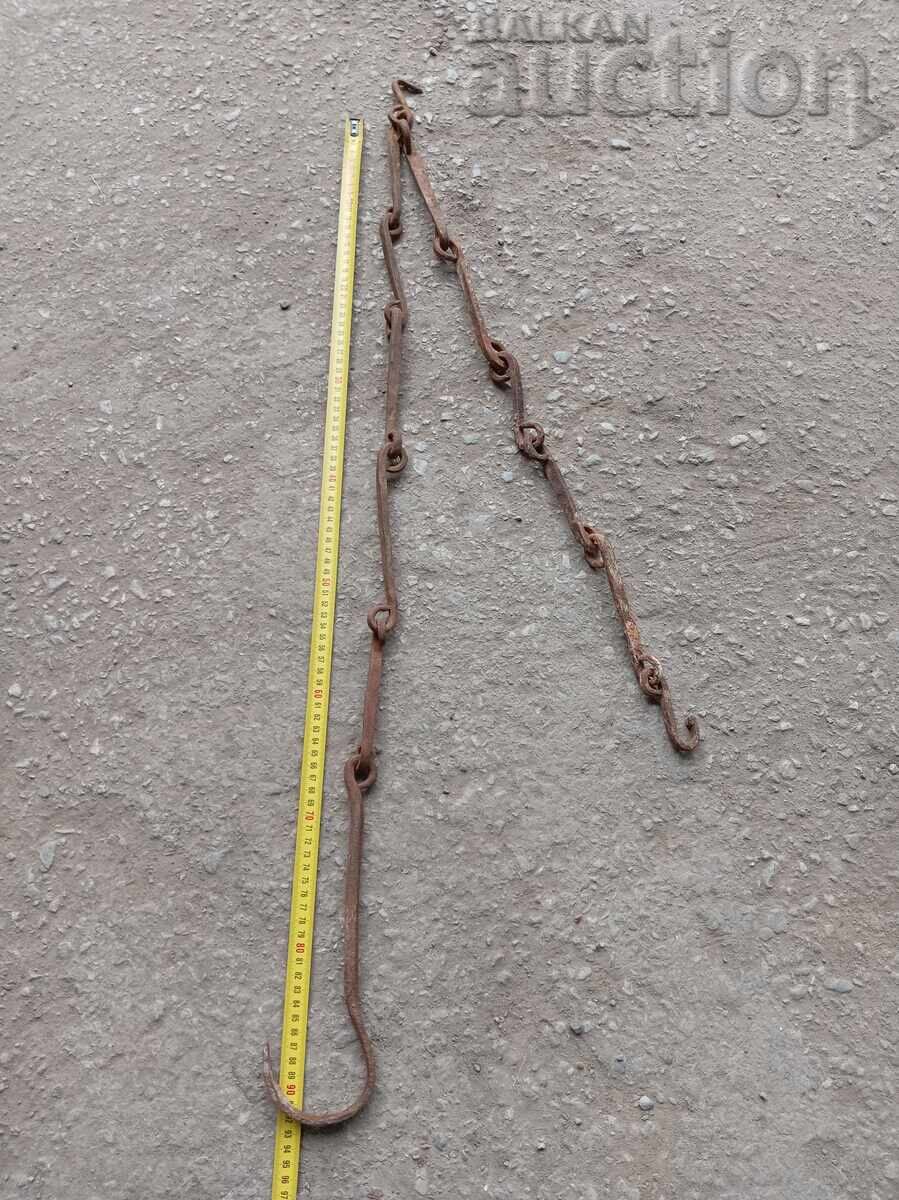 Lant vechi forjat cu carlig pentru cupru harania cupru