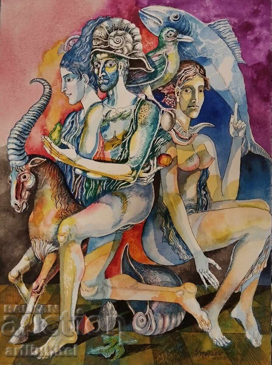 Prof. Stoimen Stoilov - tablou - 68,50 x 58,50 cm cu preț 3200.00 BGN | € 1636.13