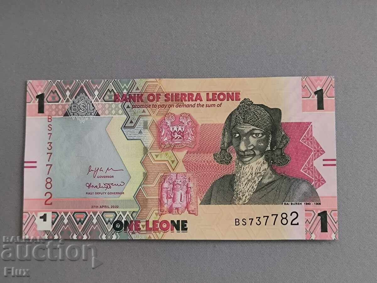 Bancnota - Sierra Leone - 1 leone UNC | 2022 Bancnota - Sierra Leone - 1 leone UNC | 2022