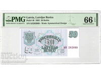 Latvia 50 Rubles 1992 PMG 66 Pick 40 Uncirculated