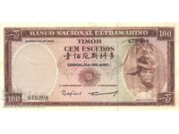 Timor 100 Escudos 1963 Pick 28f Uncirculated