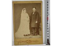 . ANII 1870 NUNTA NUNTA FOTO FOTO VECHI CARTON