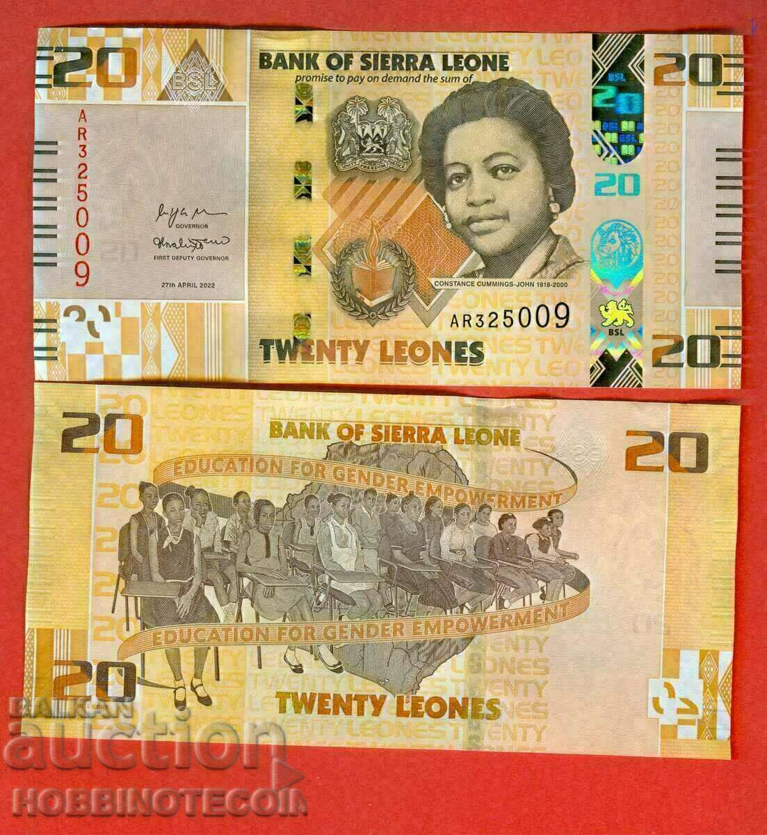 SIERRA LEONE SIERRA LEONE 20 τεύχος 2022 NEW UNC