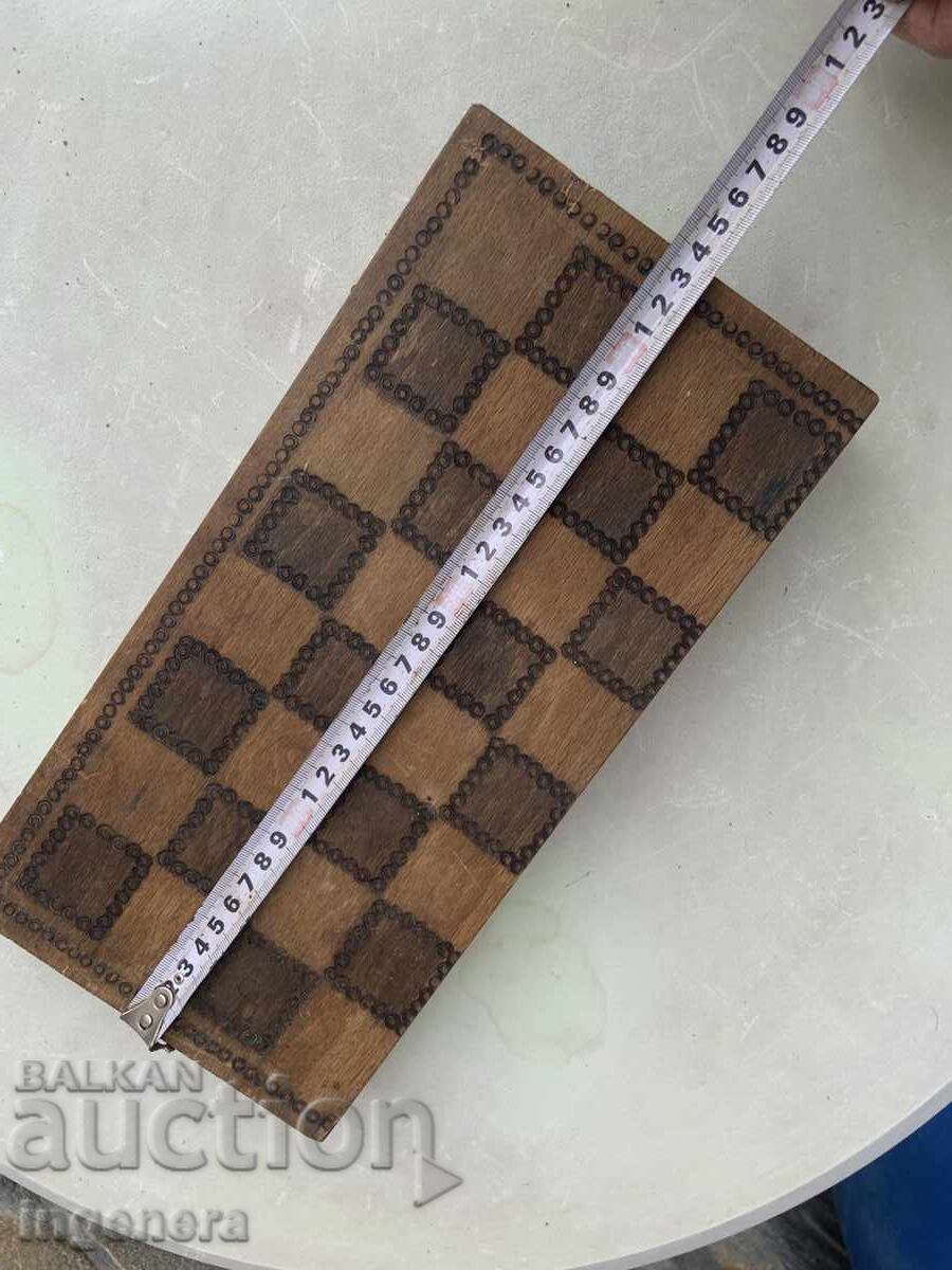 CHESS TABLE WOOD PYROGRAPHY SET - 6