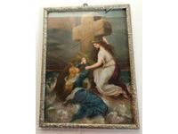 .ROYAL REPRODUCTION RELIGIOUS SCENE CROSS PAINTING KINGDOM