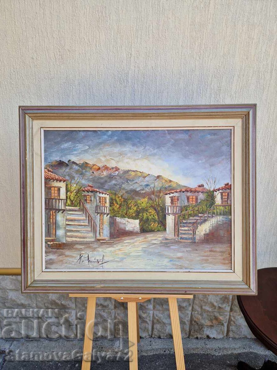 Beautiful antique oil on canvas painting