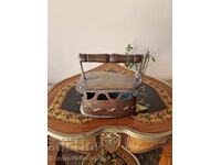 Fier de călcat antic mare, de colecție, din bronz și alamă