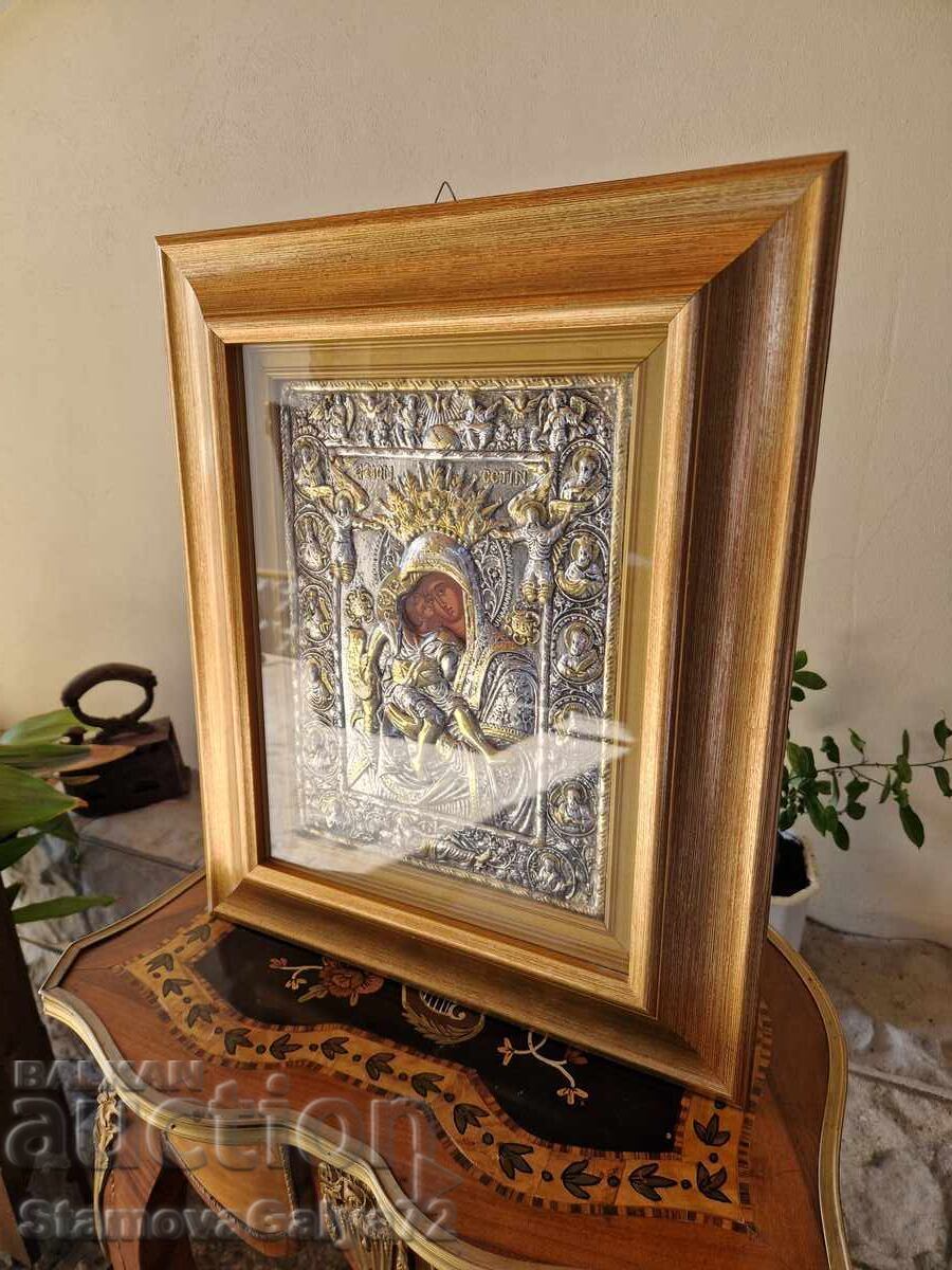 Παράδοση Όμορφες μεγάλες ασημένιες σημάνσεις πιστοποιητικών εικονιδίων