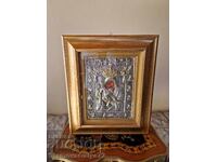 Beautiful large silver icon certificate markings