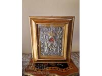 Beautiful large silver icon certificate markings