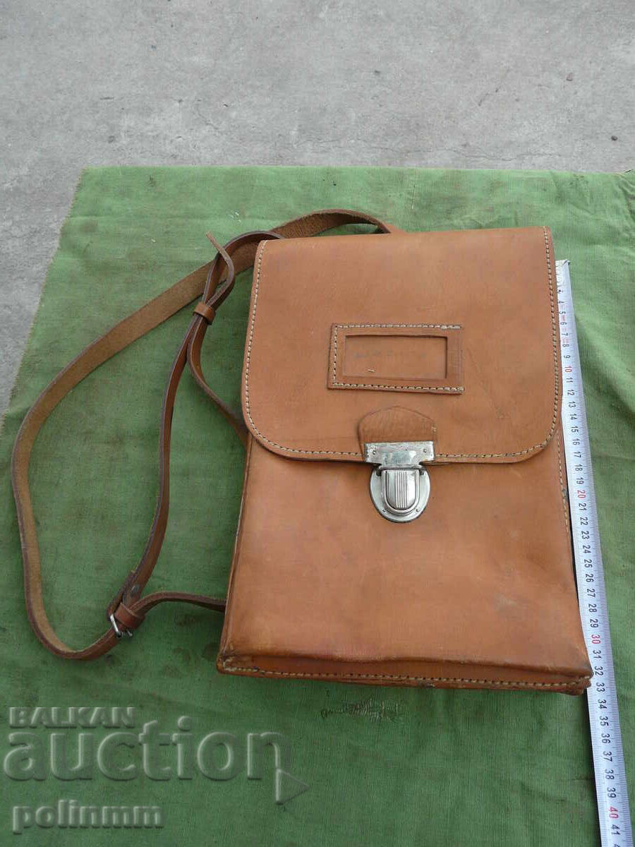 Geantă de comandant din piele naturală groasă Geantă de comandant din piele naturală groasă